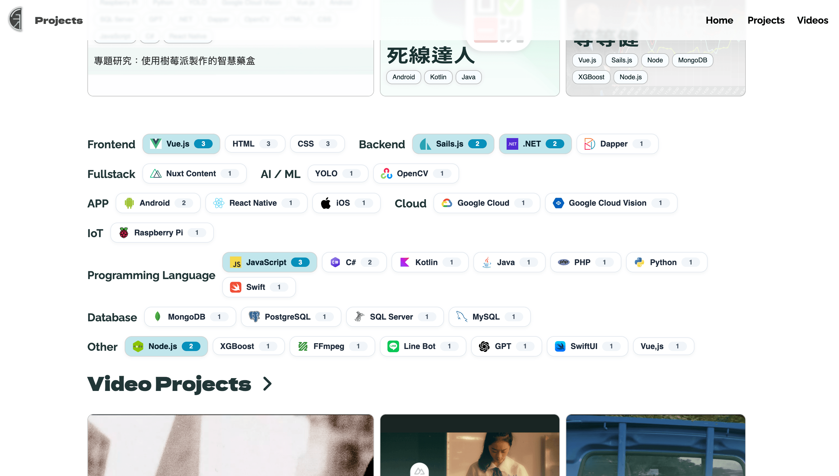 改由專案數量導向的Tag